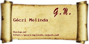 Géczi Melinda névjegykártya